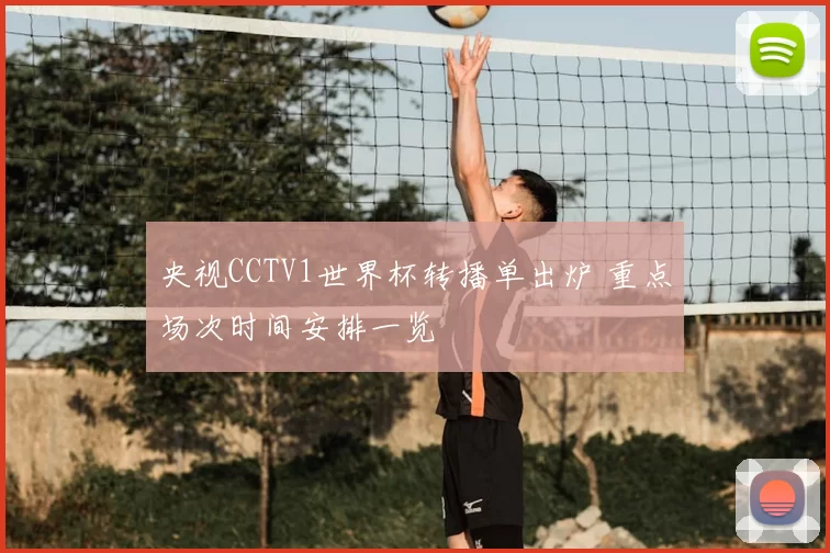 央视CCTV1世界杯转播单出炉 重点场次时间安排一览